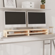 vidaXL Stand pentru monitor, 100x24x13 cm, lemn masiv de pin 813919