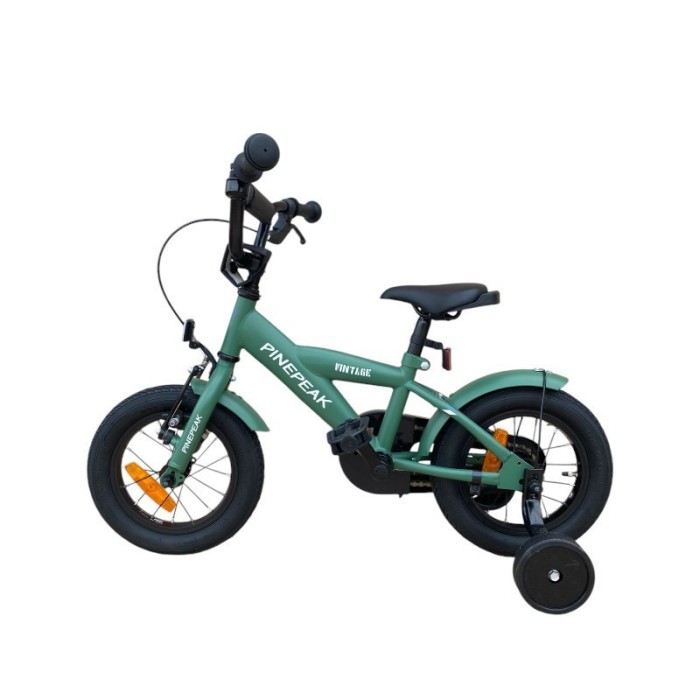 Bicicleta 12 inch cadru otel 20 cm roti ajutatoare v-brake scaun si ghidon ajustabile jante aluminiu