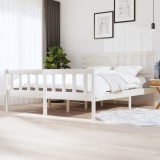 VidaXL Cadru de pat Super King, alb, 180x200 cm, lemn masiv