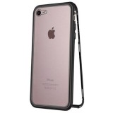 Husa compatibila cu Apple pentru Iphone 8 Magnetica 360 grade Black, MyStyle Perfect Fit cu spate de sticla