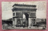 Paris - Arcul de Triumf de la &Eacute;toile. Gaurita in partea de sus - Circulata spre Romania in 1921