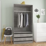 Gossi sifonier, gri beton, 100x50x200 cm, lemn prelucrat