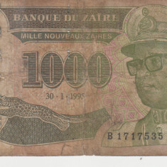 M1 - Bancnota foarte veche - Zair - 1000 zaire