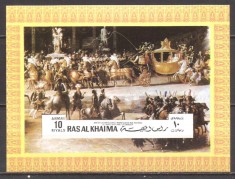 RAS AL KHAIMA 1970 PERSONALITATI FRANCEZE NAPOLEON ( colita nedantelata) MNH