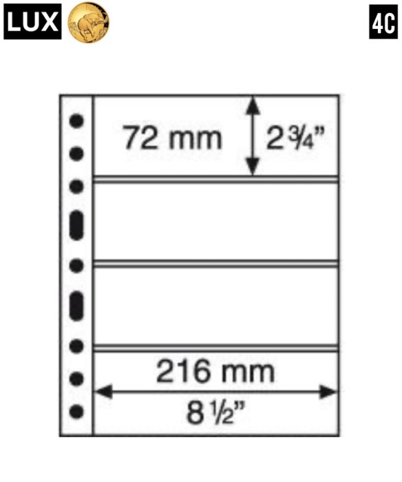 folii transparente LUX A4 pentru patru bancnote 4C - 216x72 mm, 5 buc - format GRANDE