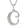 Colier Argint 925 Femei, Pandantiv Initiala C, Cristale, 45cm, Atcom, Cadou Valentine&#039;s Day/Craciun