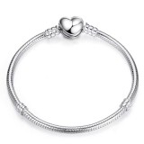 Cumpara ieftin Bratara pentru talismane/charmuri argint 925, JW1137, model inima, placata cu rodiu