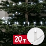 Instalație de Crăciun LED Phenom, 20m, 400 LED-uri alb rece, 8 jocuri de lumini, cablu transparent, IP44