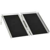 HOMCOM Rampa pentru Scaun cu Rotile Pliabila din Aluminiu Texturat, Rampa Portabila pentru Prag de 5cm, pentru Intrari, Casa, Trepte, Scari