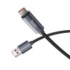 Hoco Cablu USB-A la USB-C X112, 5A, cu Afisaj LED, 1m, Negru