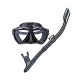 Set scuba diving si snorkeling Aloma WT-2, sistem prindere camera GoPro Hero 13,12,11,10,9,8,7, SJCAM, Osmo Action, negru