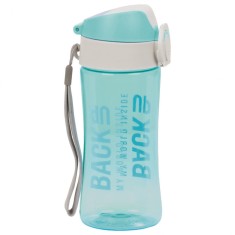 Sticla de apa pentru copii, BB6A38, Tritan, Ergonomic, Turcoaz, 400ml, BackUp foto