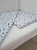 Lenjerie de pat pentru copii 4 piese Baby Bear albastru 70x120 cm 100x135 cm, KidsDecor