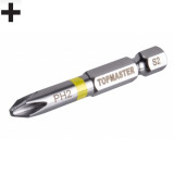 TOPMASTER Set 2 biti cruce PH2 prindere hexagonala 1/4&amp;quot; lungime 50 mm, Topmaster Profesional