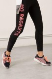 A716-1 Colanti cu talie medie si imprimeu &quot;NO REGRETS&quot;, M/L, S, S/M
