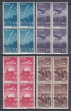 ROMANIA 1948 LP 238 AVIATIA BLOCURI DE 4 TIMBRE MNH