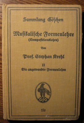 Professor Stephan Krehl - Musikalische Formenlehre - Kompositionslehre - II foto