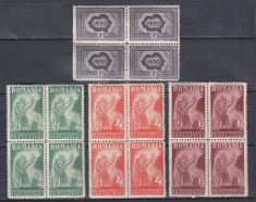 ROMANIA 1930 LP 85 RECENSAMANTUL POPULATIEI SERIA IN BLOC DE 4 TIMBRE MNH