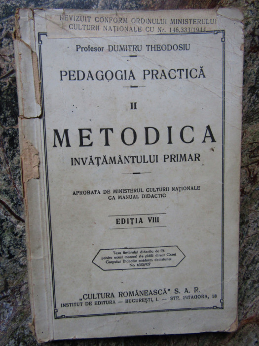 PEDAGOGIA PRACTICA VOL II - METODICA INVATAMANTULUI PRIMAR - DUMITRU THEODOSIU