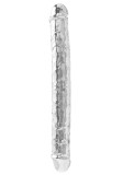 Dildo Dublu ToyJoy Clear Double Dong TPE 34.5 cm Transparent