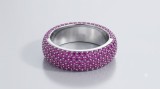 Inel Statement din Argint 925 Pink Glamour , Design PavA cu Cristale Fucsia