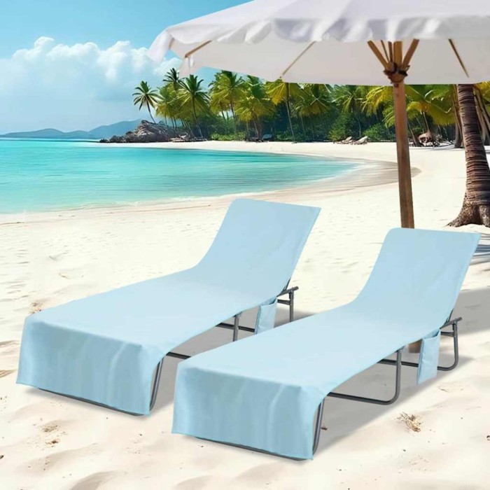 vidaXL Prosoape pentru șezlong 2 pcs albastru 210 x 75 cm 42011516