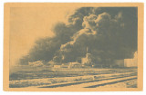 3318 - CONSTANTA, Fire on the Oil wells, Romania - old postcard - unused - 1933, Necirculata, Printata