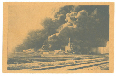 3318 - CONSTANTA, Fire on the Oil wells, Romania - old postcard - unused - 1933 foto