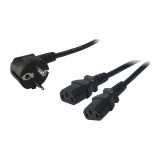 CABLU alimentare LOGILINK 1.7m, intrare Schuko, iesire 2 x C13, 10A, testat VDE, black, &quot;CP101&quot; (timbru verde 0.8 lei)