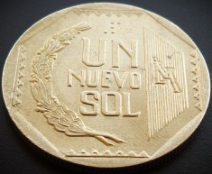 Moneda exotica 1 NUEVO SOL - PERU, anul 1992 * Cod 405 = UNC