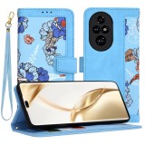 Hus&Auml; flipcraft pentru honor 200 pro - protec&Egrave;ie 360, design floral, vibrant&Acirc;&nbsp;blue