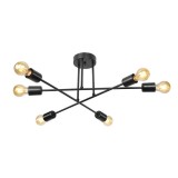 Cumpara ieftin Lustra cu sase lumini PWL-1122, E27, negru, 61x25 cm