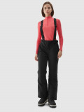 Pantaloni de schi cu bretele membrana 8000 pentru femei - negri, 4F Sportswear