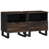 VidaXL Noptiere - 2 piese, 40 x 33 x 46 cm, din lemn masiv de mango