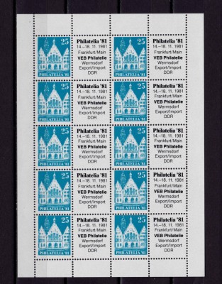✅(V 18) Germania &amp;#039;81,bloc/viniete oficiale Expo.Fila. Frankfurt,Aliati 1948,MNH foto