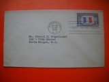 HOPCT PLIC S FDC NR 759 FRANTA - DRAPEL -1943 -SUA -CIRCULAT