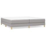 Cumpara ieftin Pat box spring cu saltea, gri deschis, 200x200 cm, textil