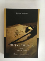 M- George Remete, Fiinta si Credinta, Ideea de fiinta, Ed. Academiei Romane foto