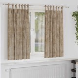 Draperii din catifea 2 buc cu Ochiuri Champagne 175x140 cm