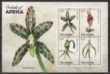 Gambia 2011 - Orhidee din Africa, Colita + Bloc, 4 poze, MNH, Nestampilat