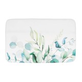 Covor De Baie Microfibra Design Floral 45x75cm &ndash; Bleu / Verde Culoare Verde
