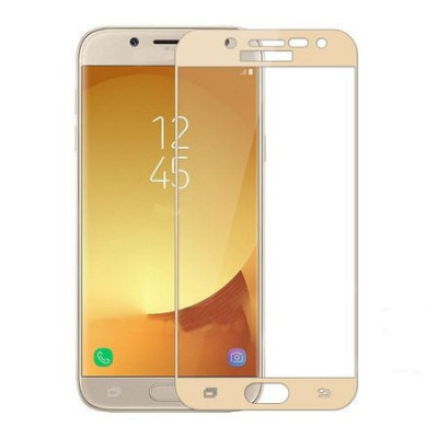 Folie Sticla Samsung Galaxy J3 2017 j330 Gold Fullcover 2D Full Glue Tempered Glass Ecran Display LCD foto