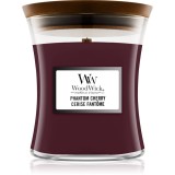 Woodwick Phantom Cherry lum&acirc;nare parfumată cu fitil din lemn 275 g