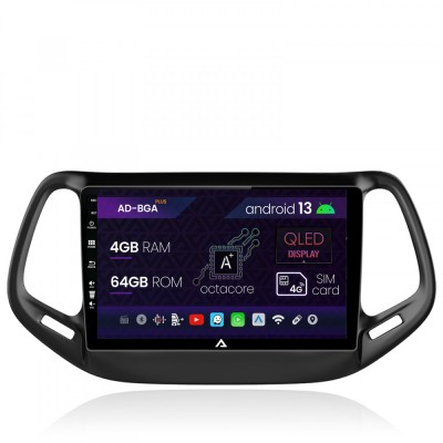 Navigatie Jeep Compass (2016+), Android 13, A-Octacore 4GB RAM + 64GB ROM, 10.1 Inch - AD-BGA10004+AD-BGRKIT287 foto