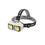 Lanterna frontala XH-816 4 moduri iluminare, incarcare USB, plastic ABS Gri COB