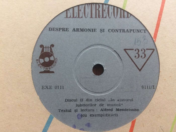 mendelsohn in ajutorul iubitorilor de muzica armonie si contrapunct vinyl EXE111