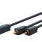 Cablu adaptor Profesional Jack 3.5 mm mama - 2x RCA tata OFC cupru 10cm dublu ecranat aurit Clicktronic 70493