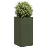 vidaXL Jardinieră verde măsline 40x40x80 cm oțel laminat la rece 860706
