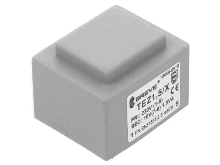 Transformator &icirc;ncapsulat PCB 1,5VA 230V 10V