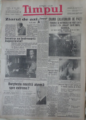 Ziarul Timpul, 7 Mai 1937, anul 1, numarul 1 foto